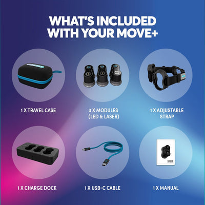 Kineon Move+ Pro advanced red light & laser therapy device designed to relieve pain, reduce inflammation, & speed recovery. UAE dubai online shopping saudi arabia qatar kuwait oman bahrain.